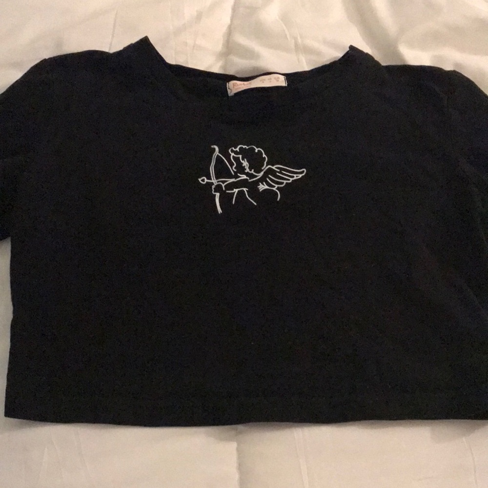 black angel cropped tshirt